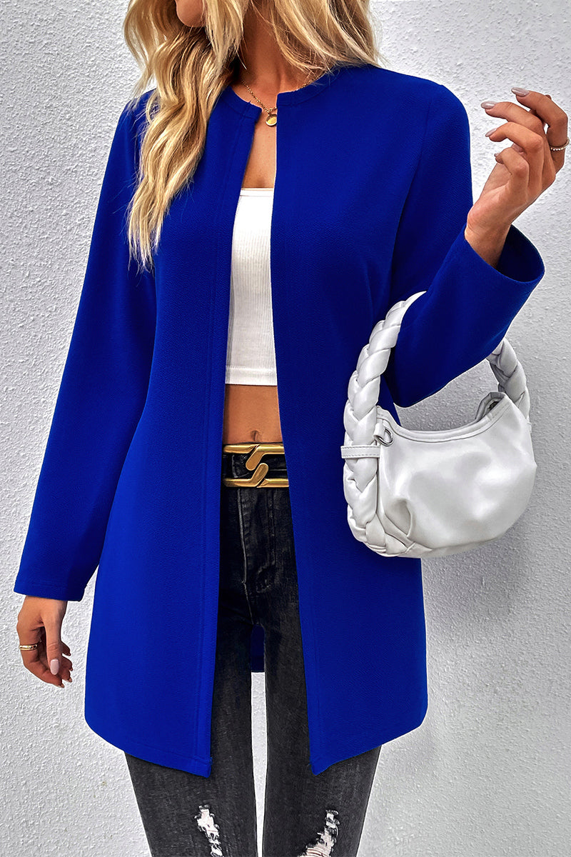 Open Front LS Royal Blue Light Weight Cardigan