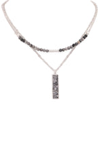 Load image into Gallery viewer, Two Chain Stone Necklace
