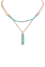 Load image into Gallery viewer, Two Chain Stone Necklace
