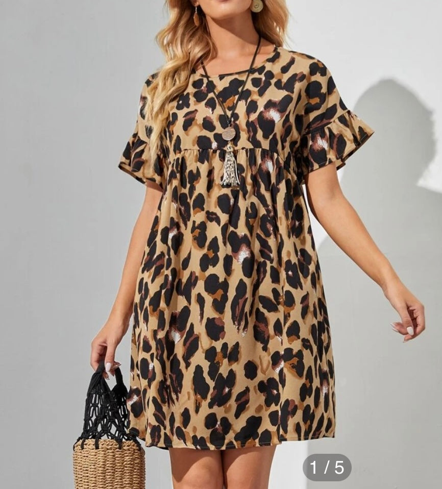 Leopard Babydoll Dress Leopard Babydoll Dress