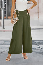 Load image into Gallery viewer, Solid Ruffle Wide Leg Elastic Waist Pant
