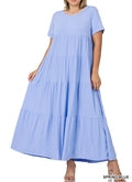 Load image into Gallery viewer, SHORT SLEEVE TIERED MAXI DRESS
