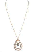 Load image into Gallery viewer, Faceted Bead/Glass Jewel Teardrop Necklace
