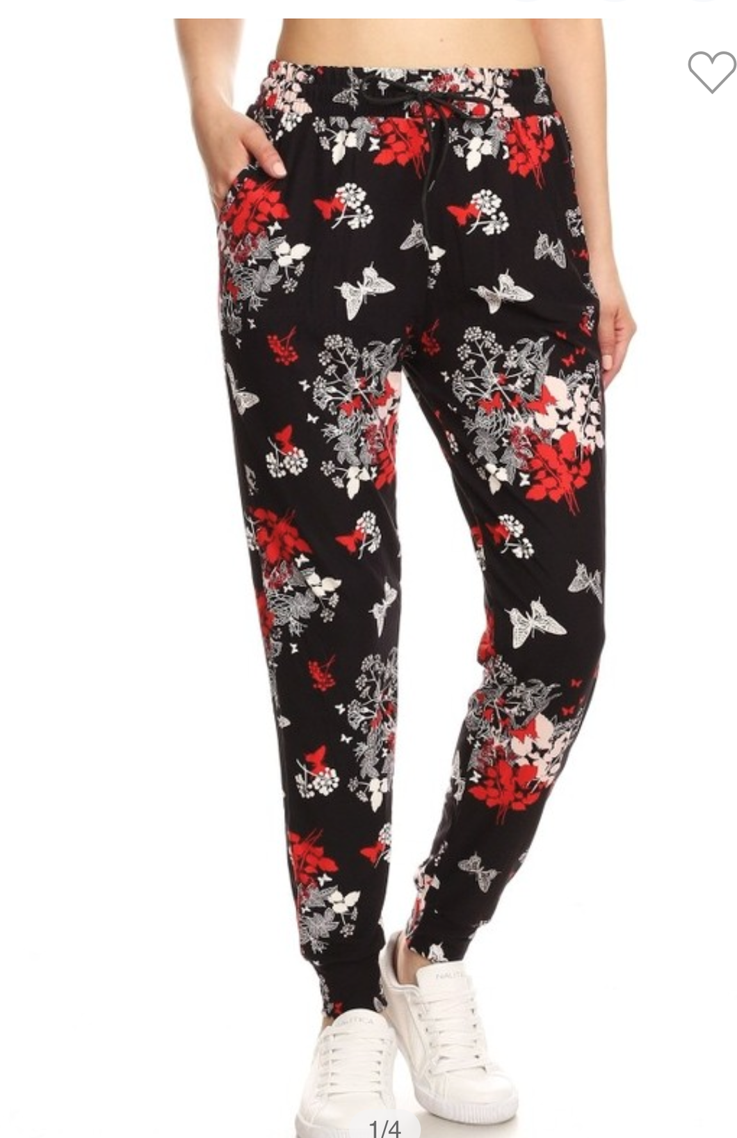 Black/Red Butterfly Lounge Joggers