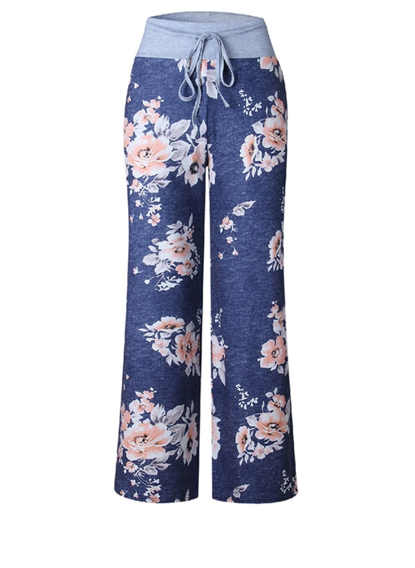 Blue Floral Light Weight Lounge Pants