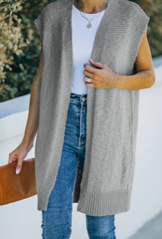 Grey Sweater Vest Cardigan