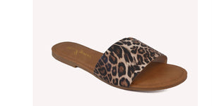 Leopard Flat Slide Shoe