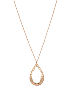 Gold Teardrop Cut Out Necklace